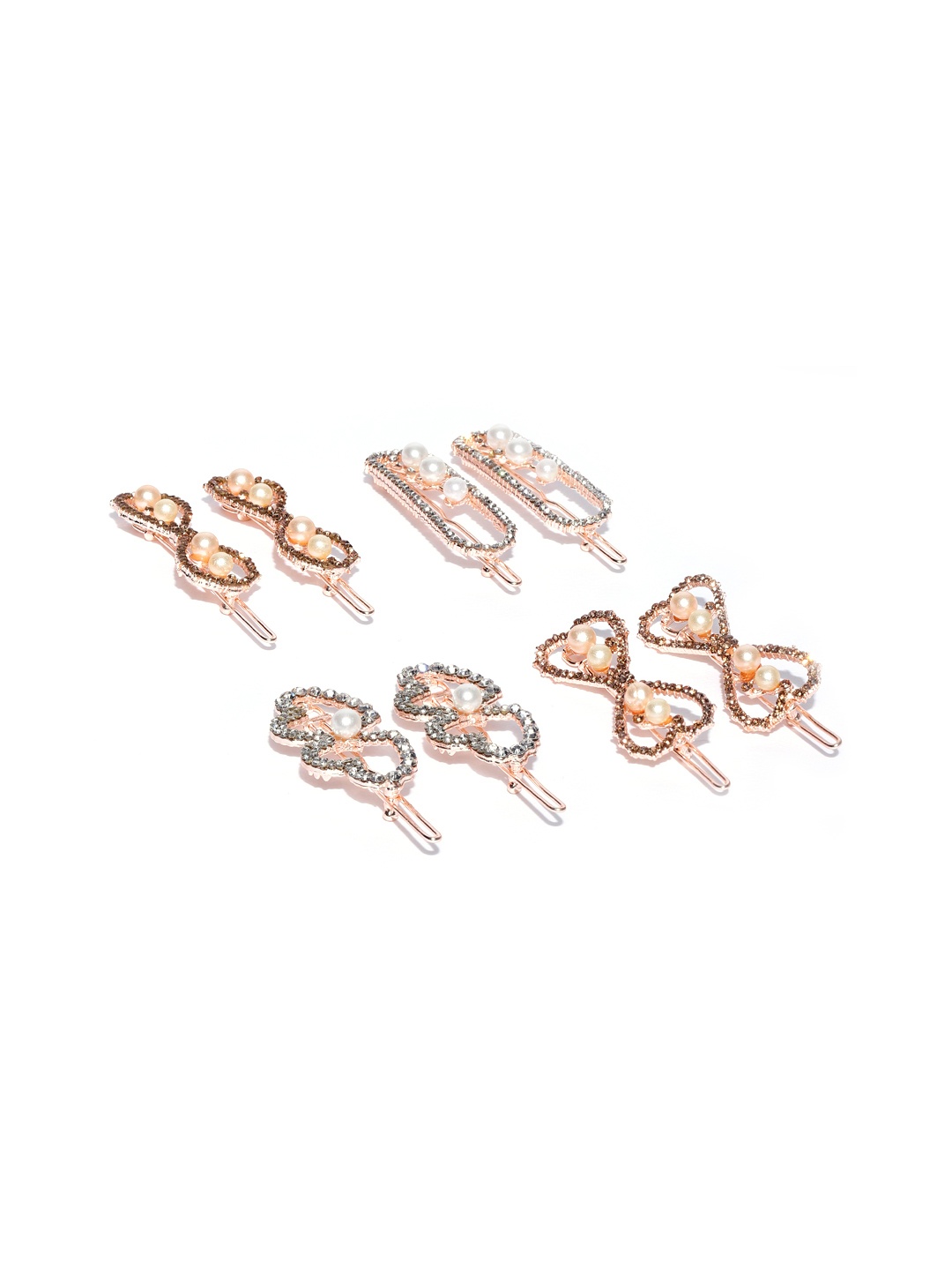 Kord Store Set of 4 Women Rose Gold Tic Tac Hair Clip