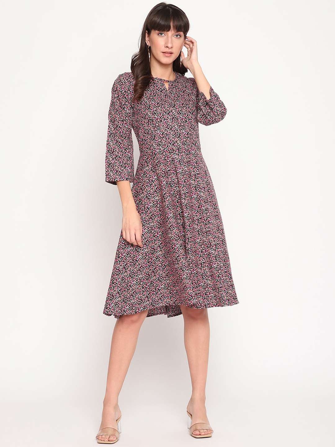 

The Vanca Black & Pink Floral Dress
