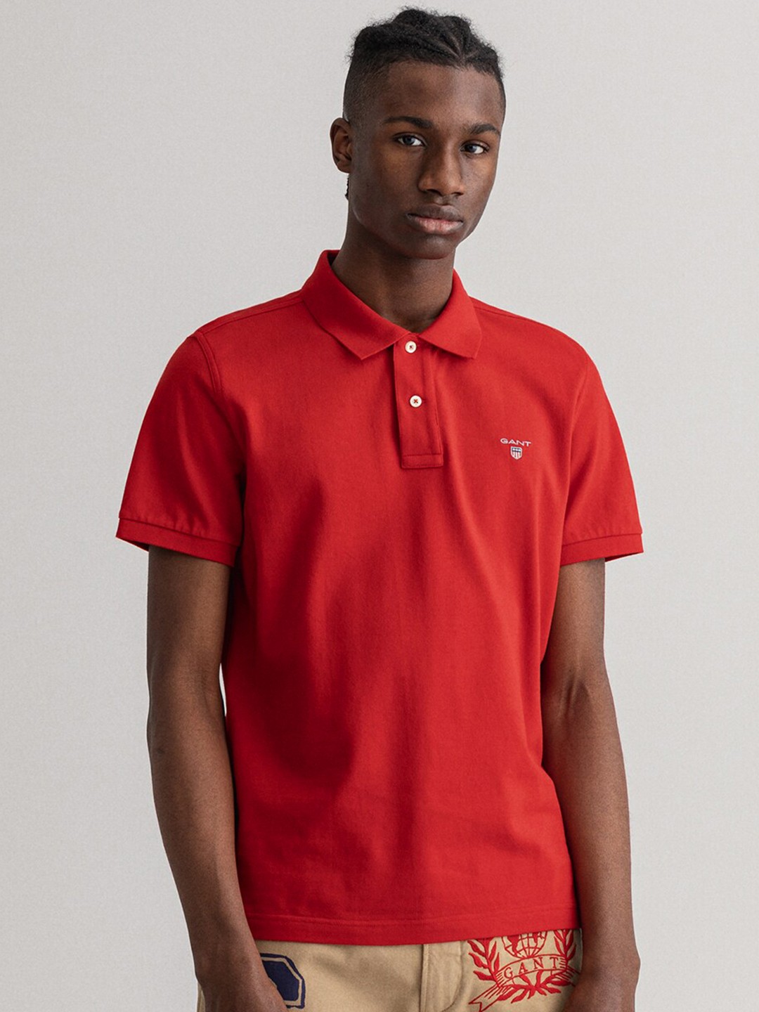 

GANT Men Red Polo Collar T-shirt