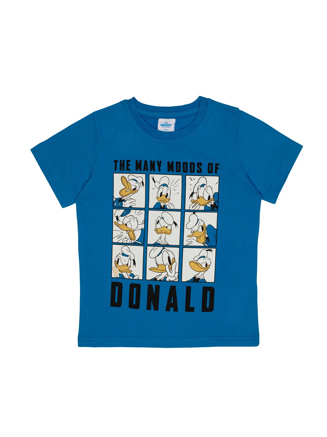 

Disney Boys Blue & Black Typography Donald Duck Printed T-shirt