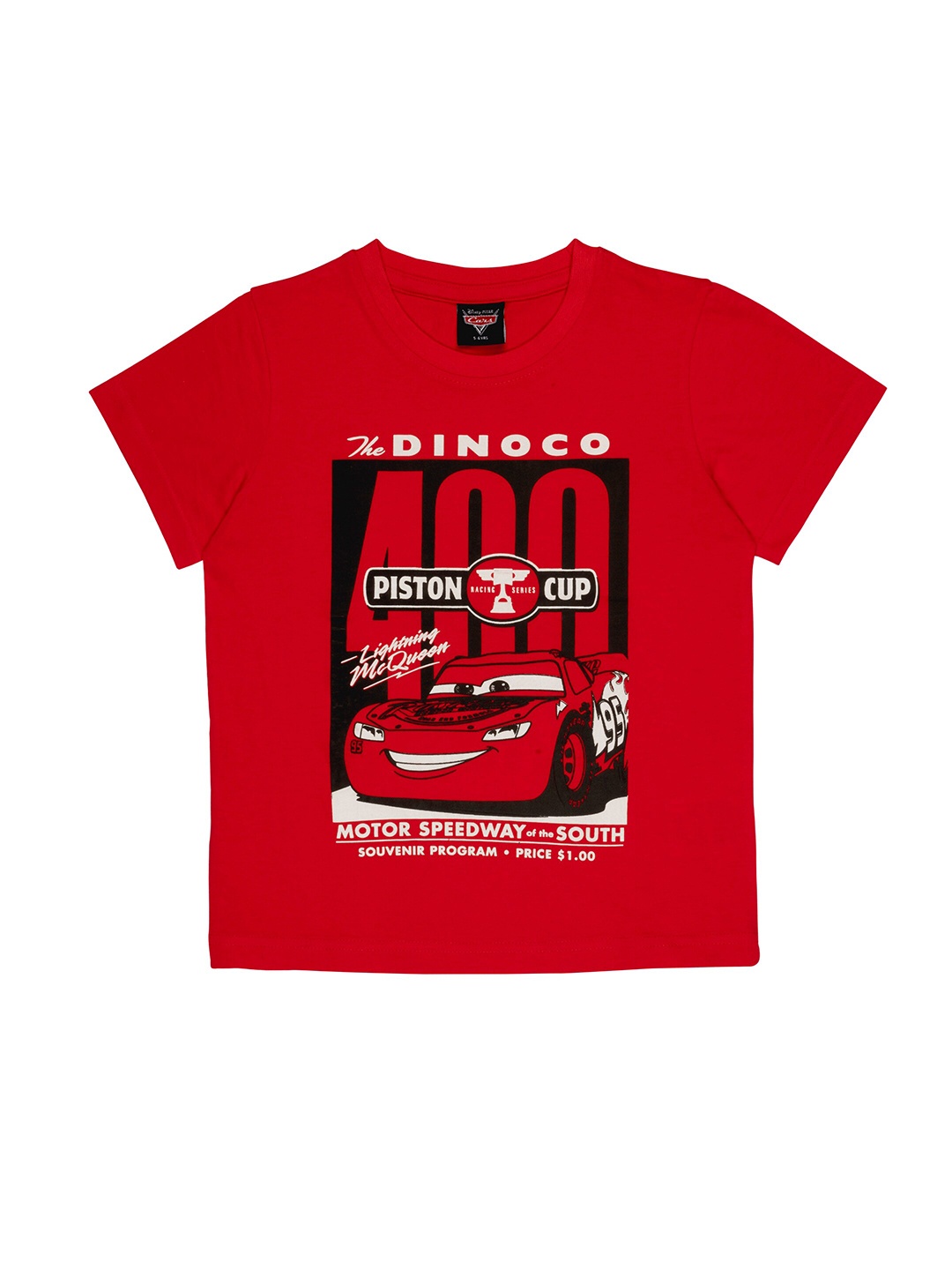 

Disney Boys Red Cars HD Typography Printed T-shirt