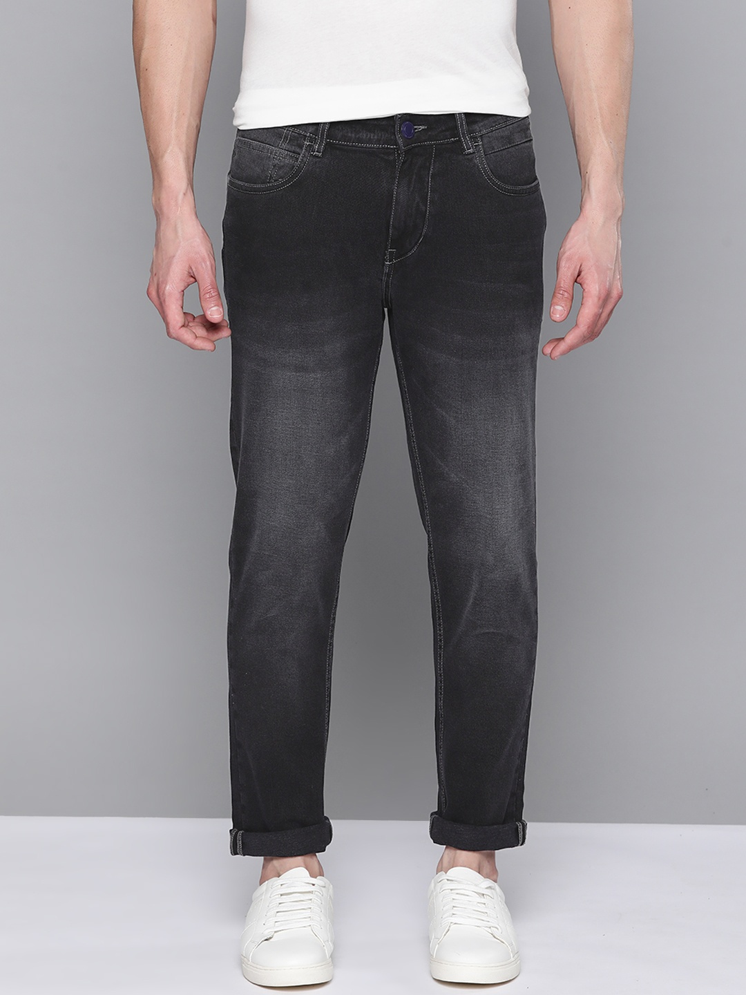 

Mast & Harbour Men Charcoal Grey Skinny Fit Light Fade Stretchable Jeans