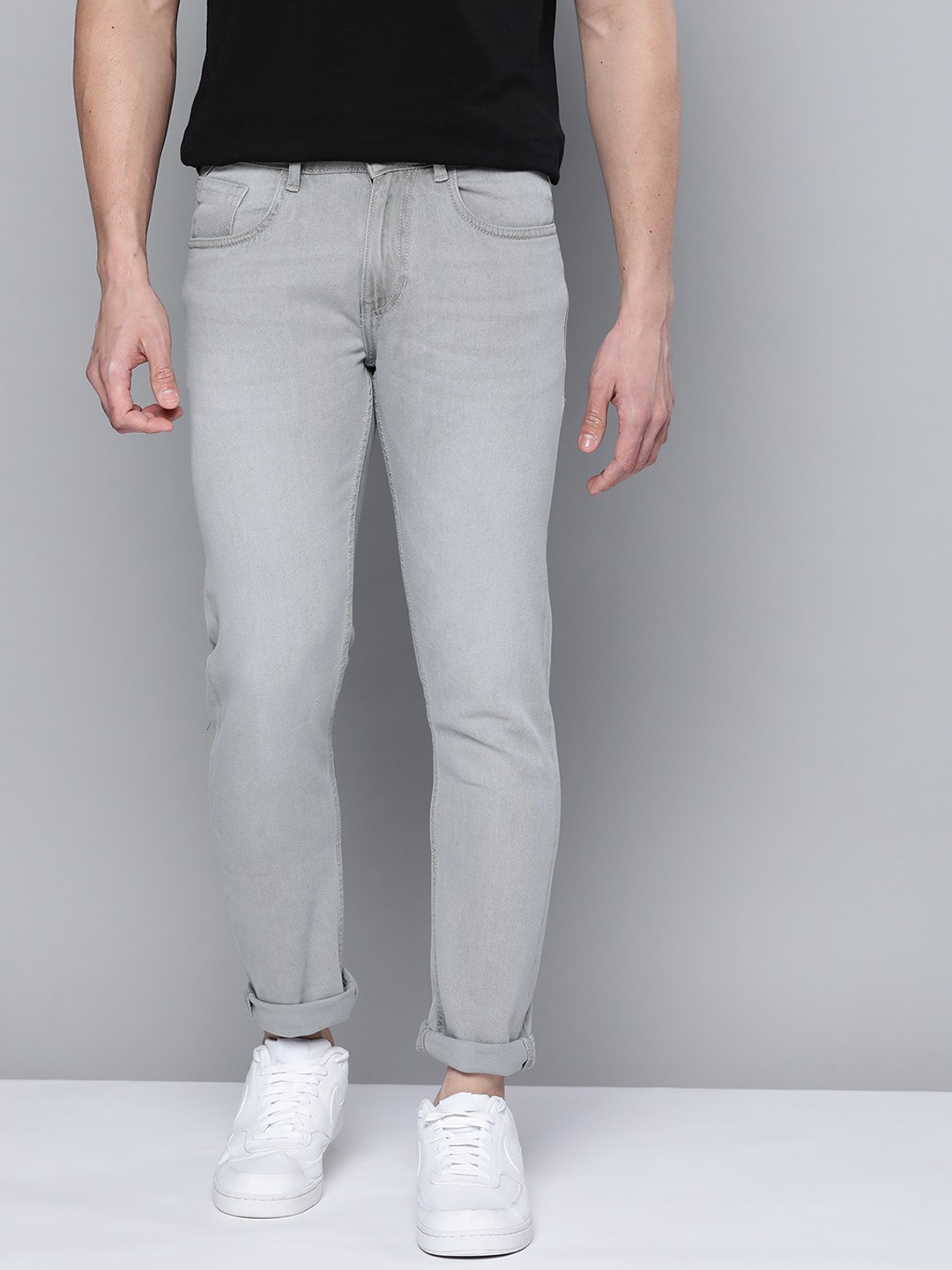 

Mast & Harbour Men Grey Skinny Fit Light Fade Stretchable Jeans