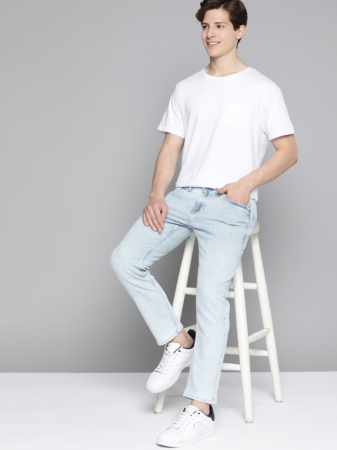 

Mast & Harbour Men Blue Washed Skinny Fit Stretchable Jeans