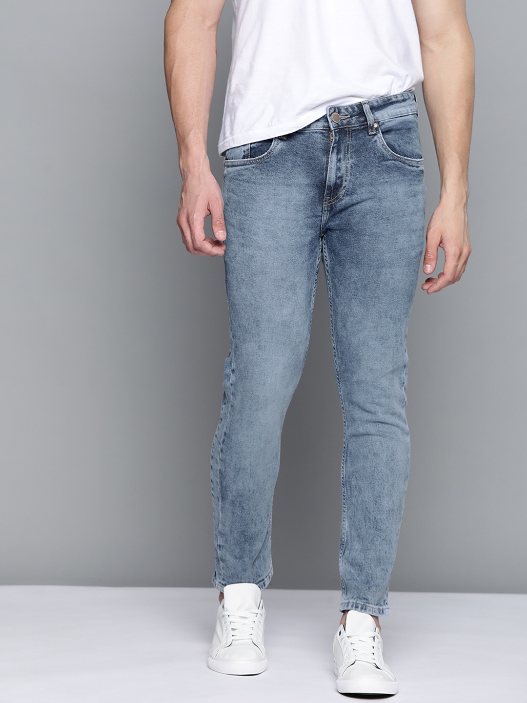 

Mast & Harbour Men Blue Skinny Fit Light Fade Stretchable Jeans