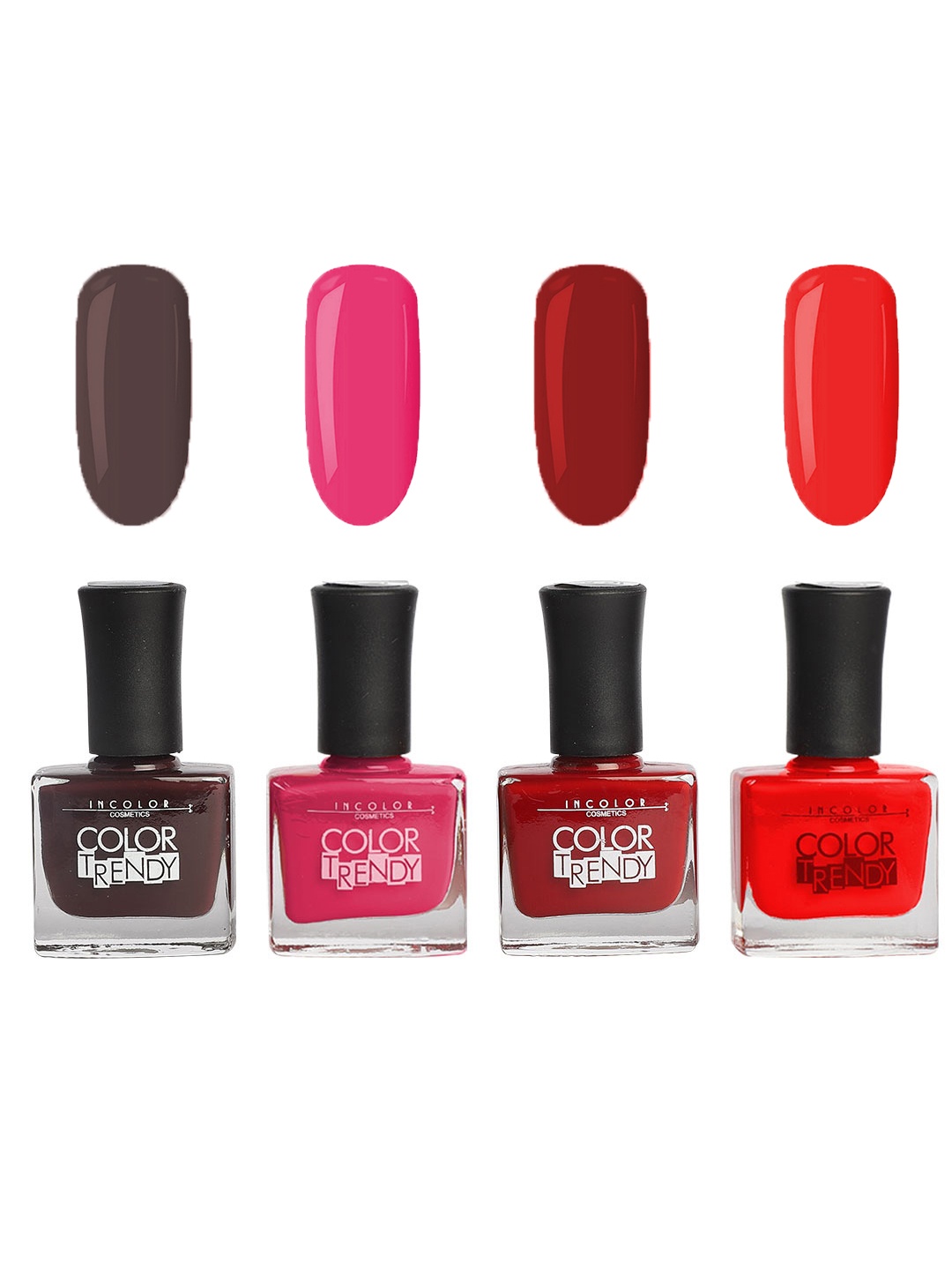 

INCOLOR Set of 4 Colour Trendy Nail Paint Combo (71.64.58.68) 9.5ml, Multi