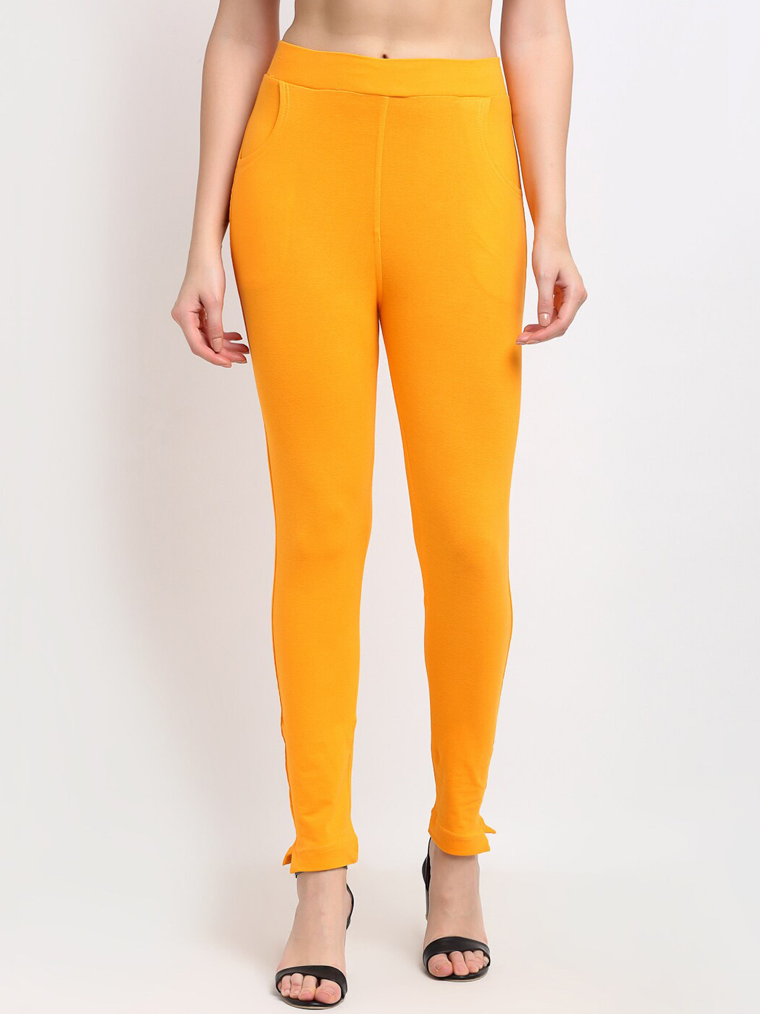 

TAG 7 Womens Yellow Ethnic Cotton Legging