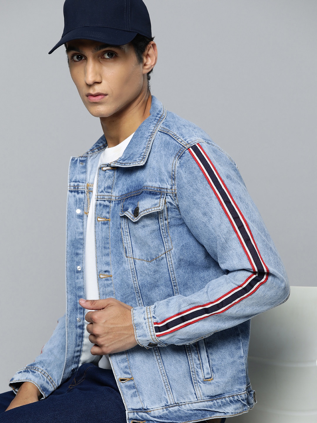

Harvard Pure Cotton Denim Jacket, Blue