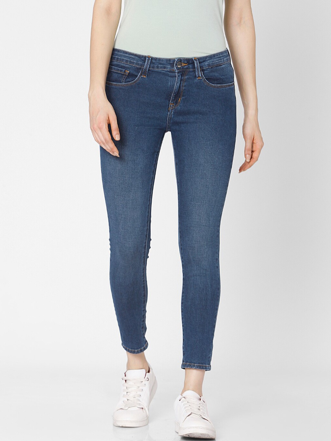 

SPYKAR Women Blue Skinny Fit Low-Rise Low Distress Jeans