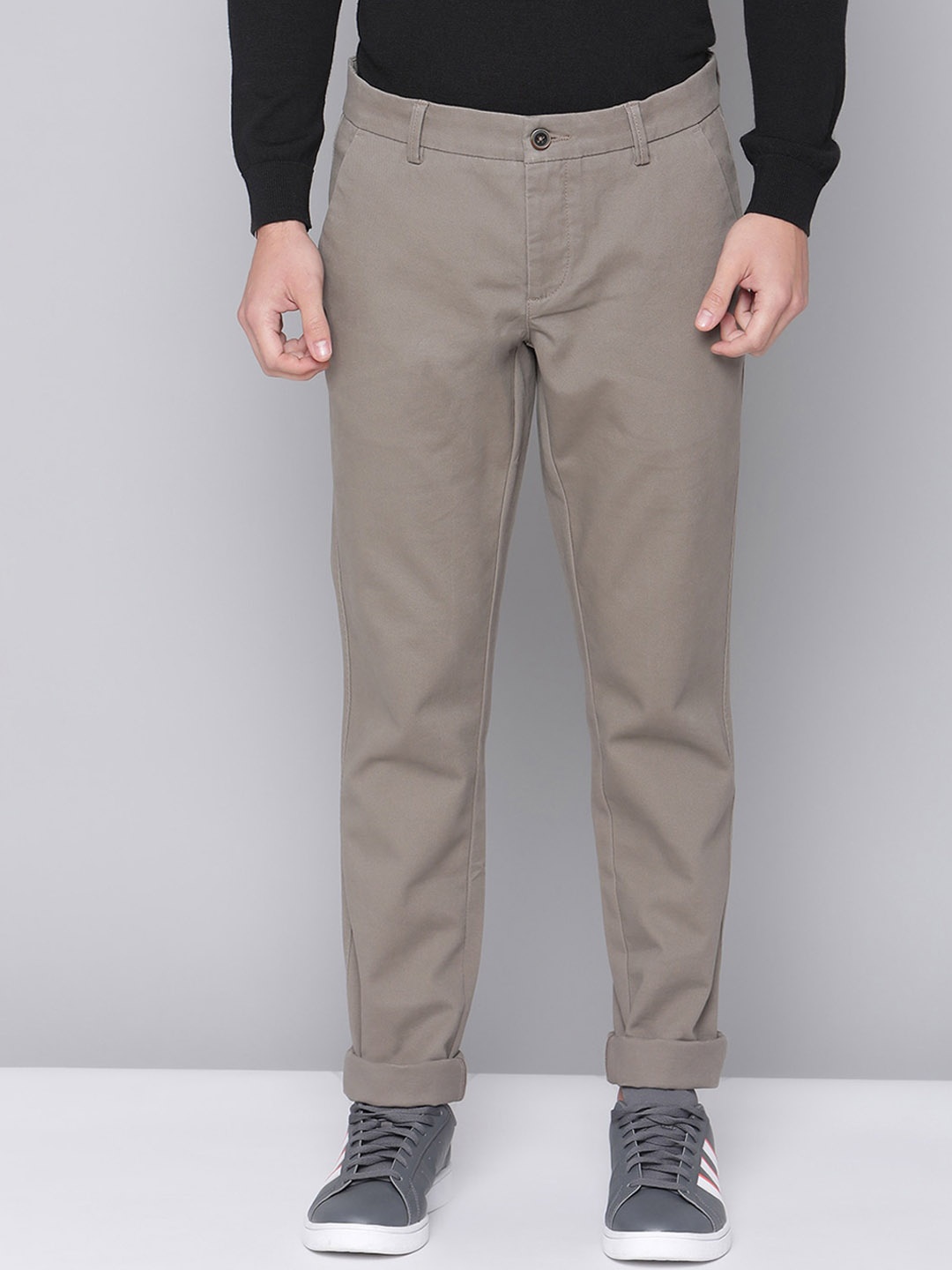 

Bruun & Stengade Men Grey Slim Fit Trousers