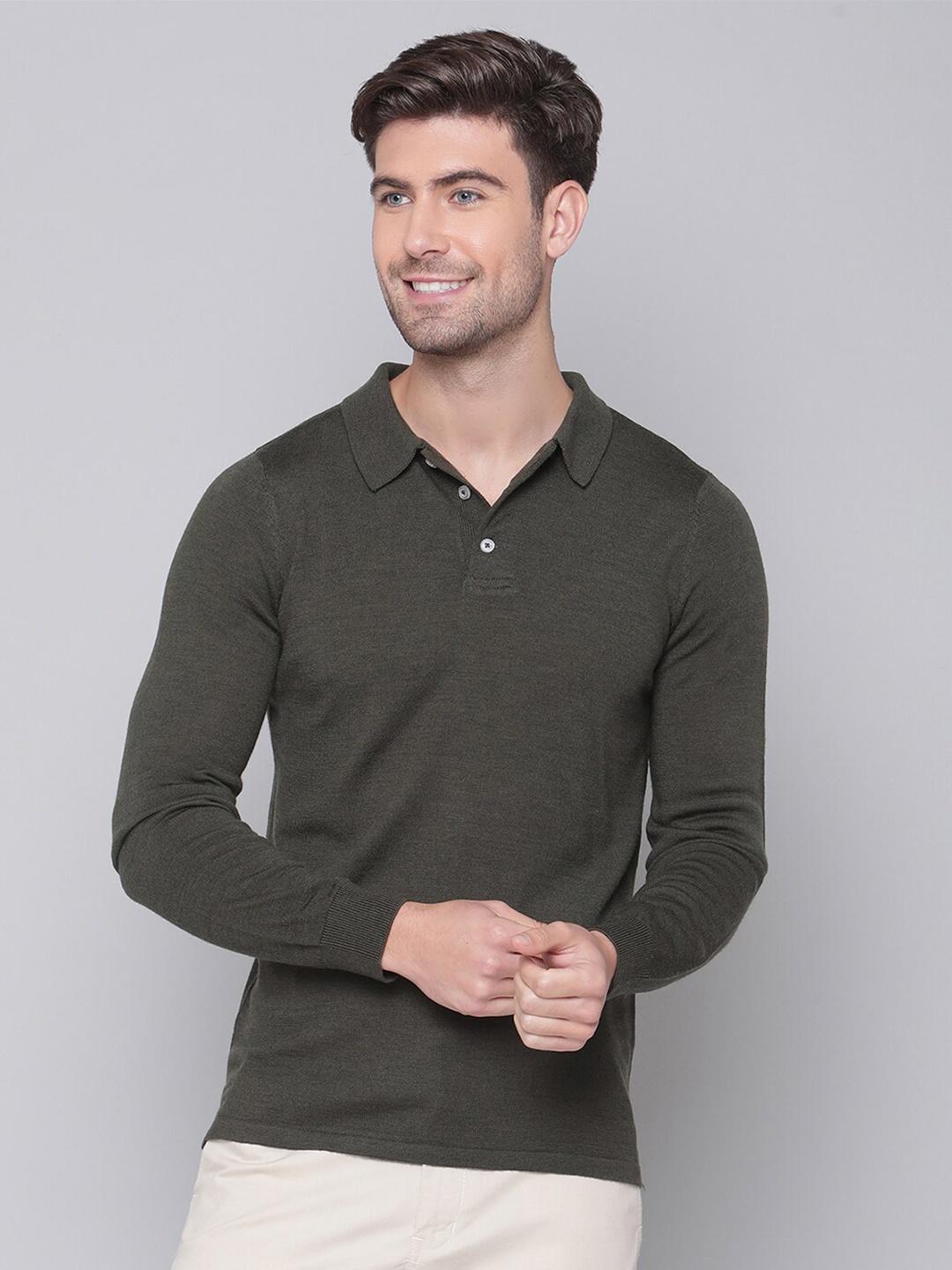 

Bruun & Stengade Men Olive Green Pullover