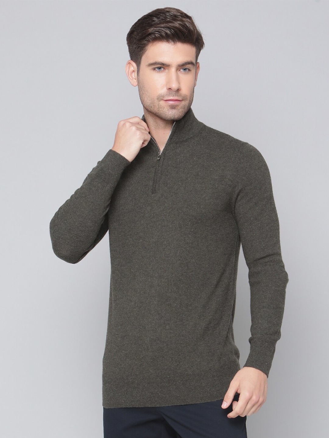 

Bruun & Stengade Men Olive Green Pullover