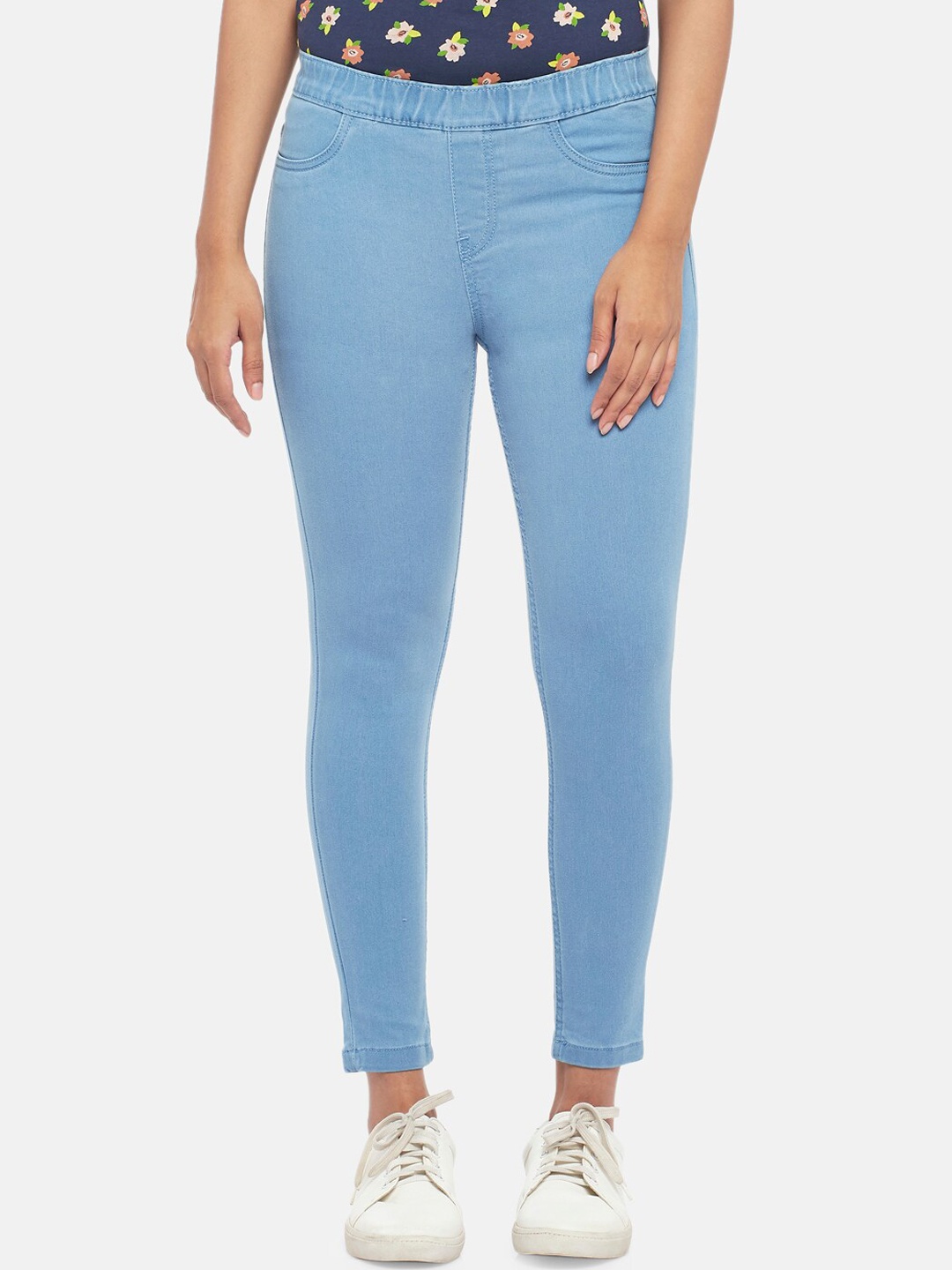 

People Women Blue Relaxed Fit Mid Rise Jeans