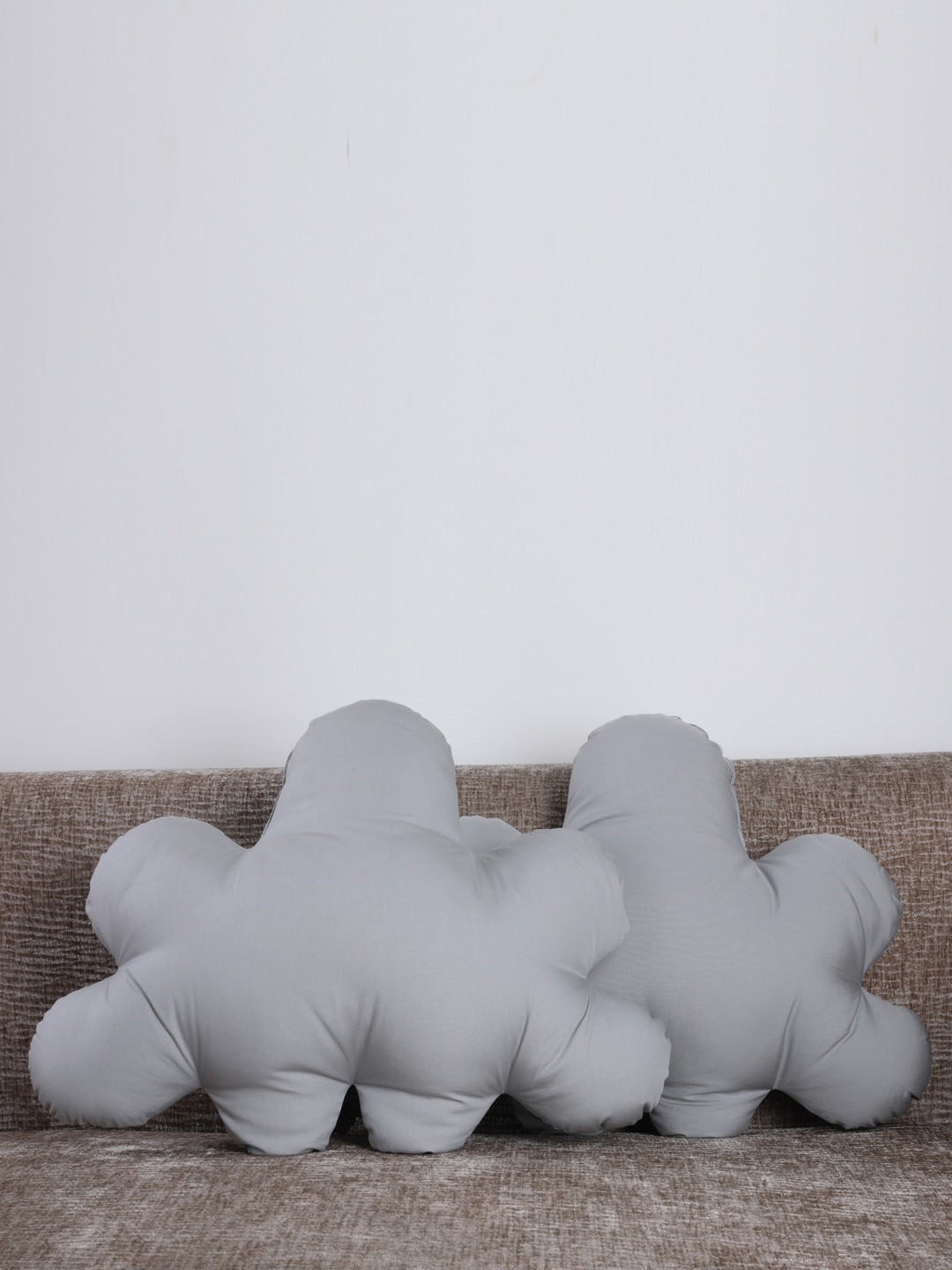 

My Gift Booth Set Of 2 Grey Solid Cloud Shaped Cushions