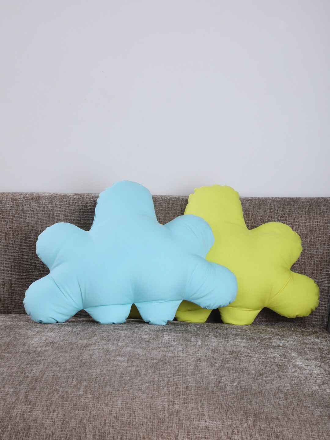 

My Gift Booth Set Of 2 Solid Cloud Shaped Cushions, Blue