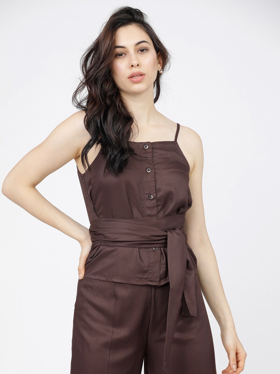 

Tokyo Talkies Women Brown Tie Up Strappy Top