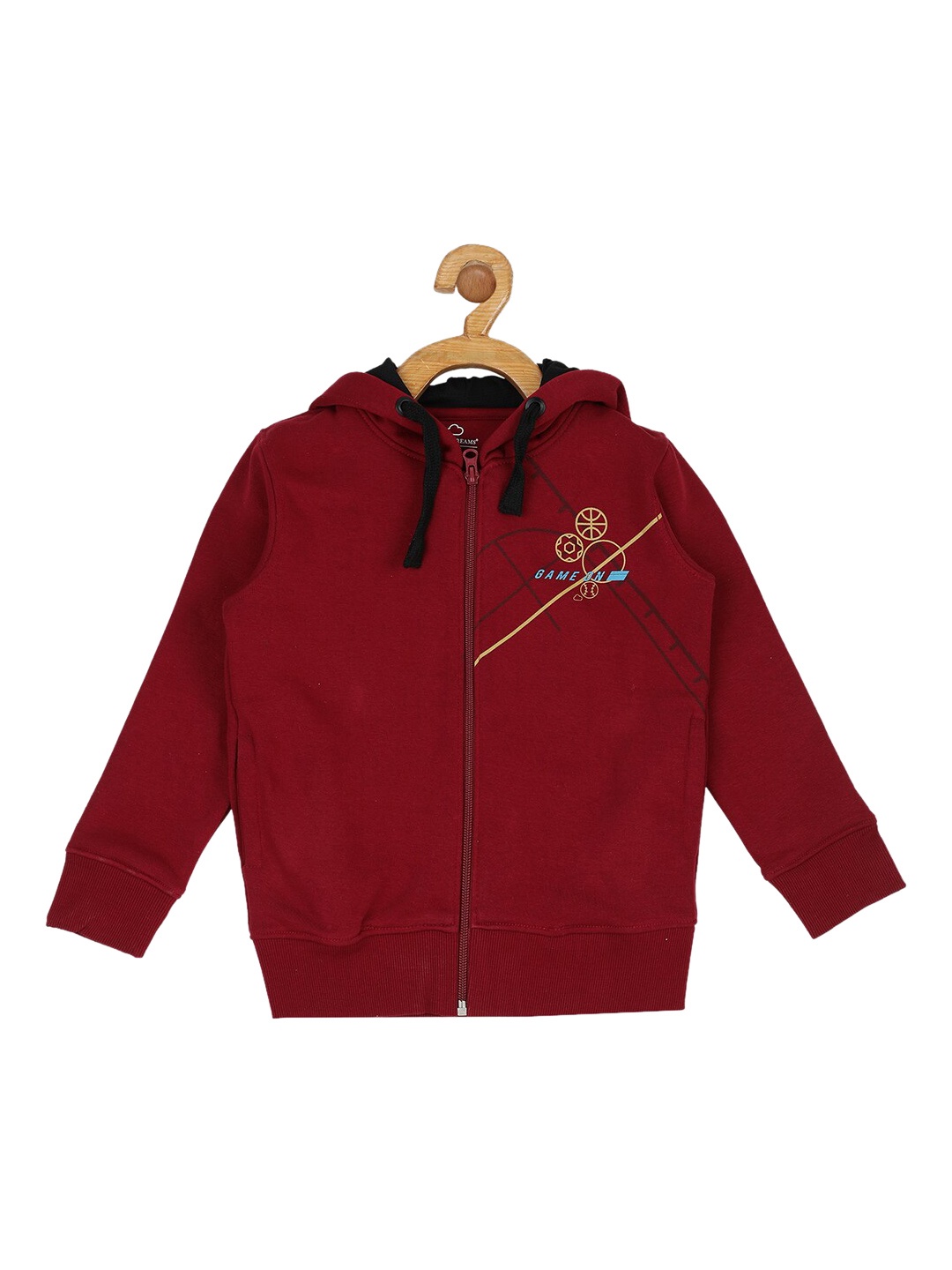 

Sweet Dreams Boys Burgundy Solid Hooded Tracksuit
