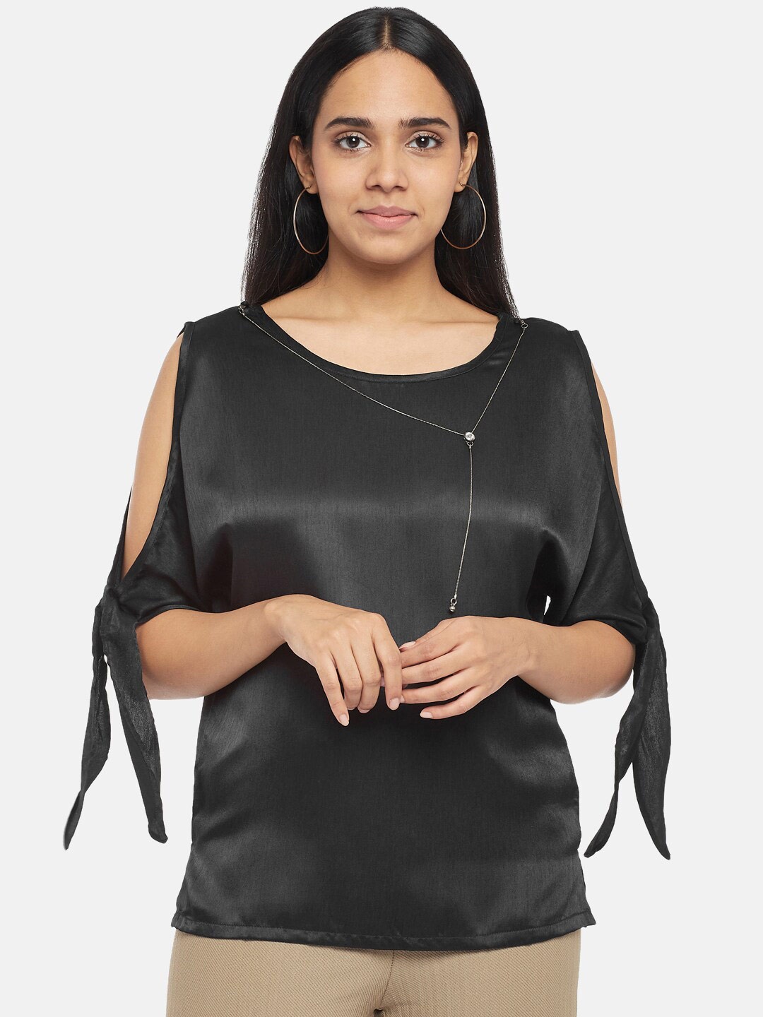 

Forever Glam by Pantaloons Women Black Regular Top