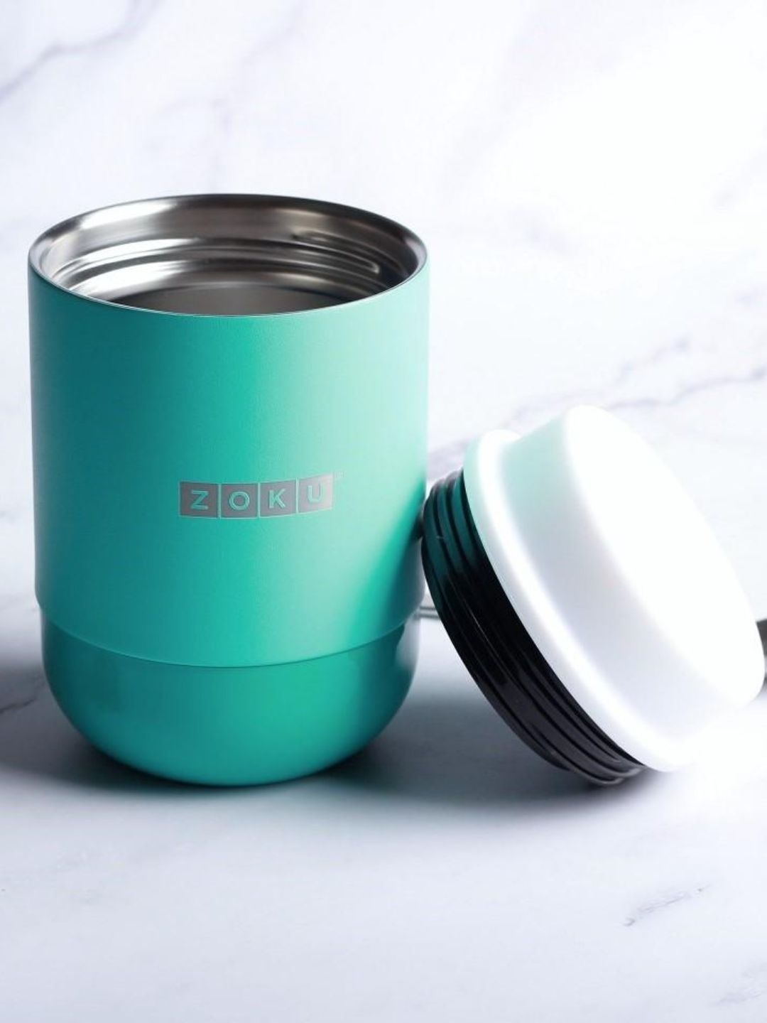 

ZOKU Teal Blue & Silver-toned Stainless Steel Food Jar