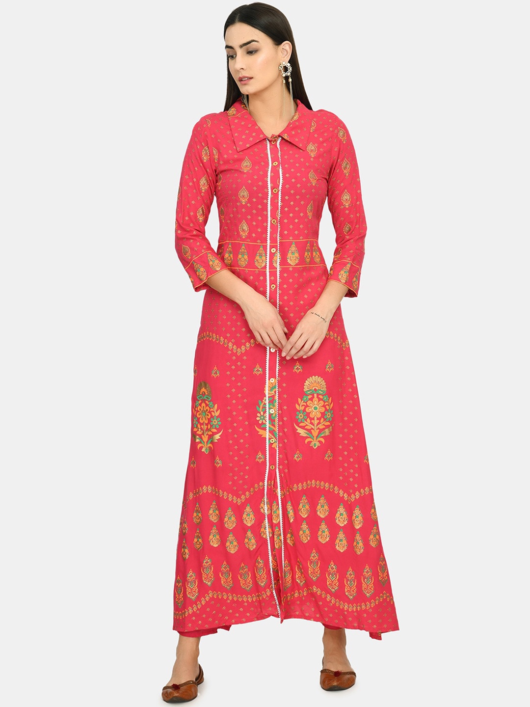 

Myshka Women Red Ethnic Motifs Kurta