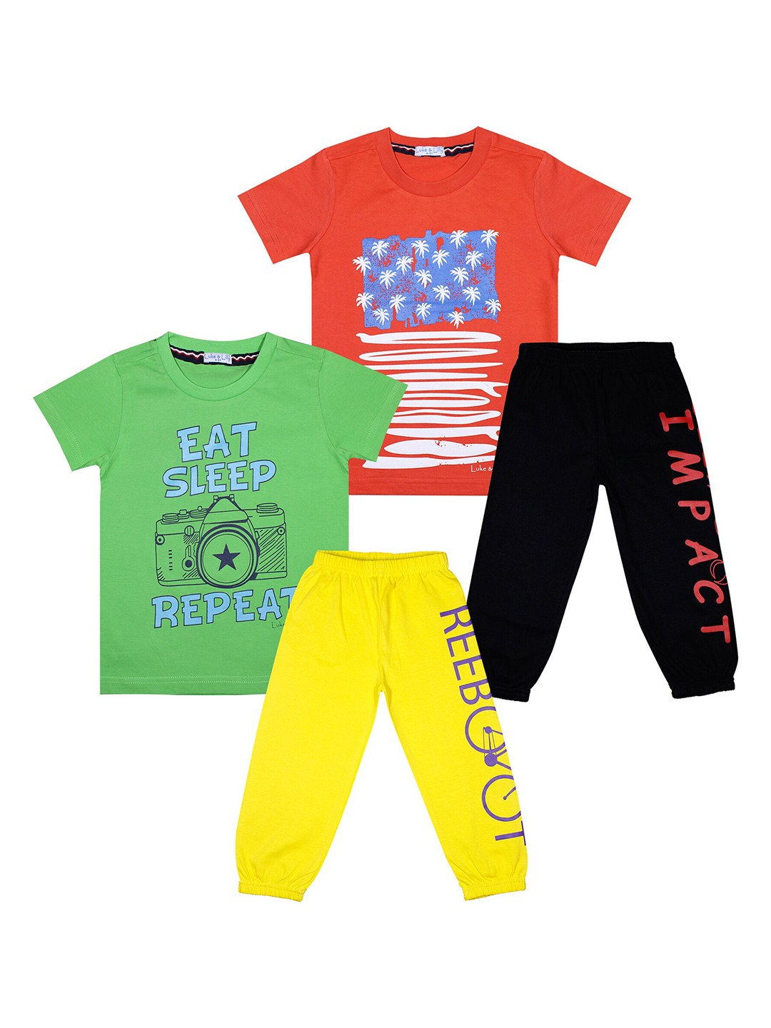 

Luke & Lilly Boys Pack of 2 Printed T-shirt With Pyjamas, Green