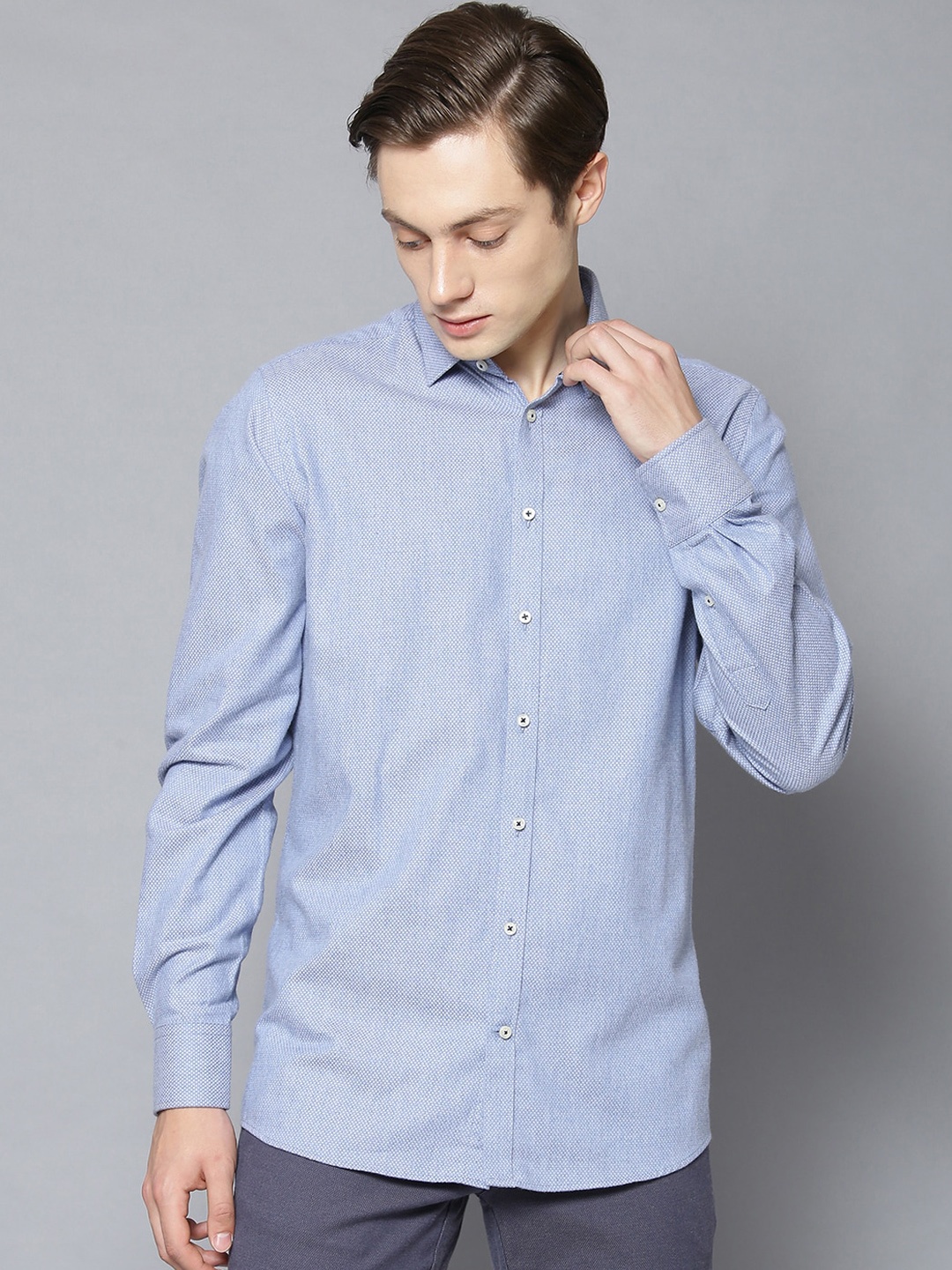 

Bruun & Stengade Men Blue Slim Fit Opaque Casual Shirt