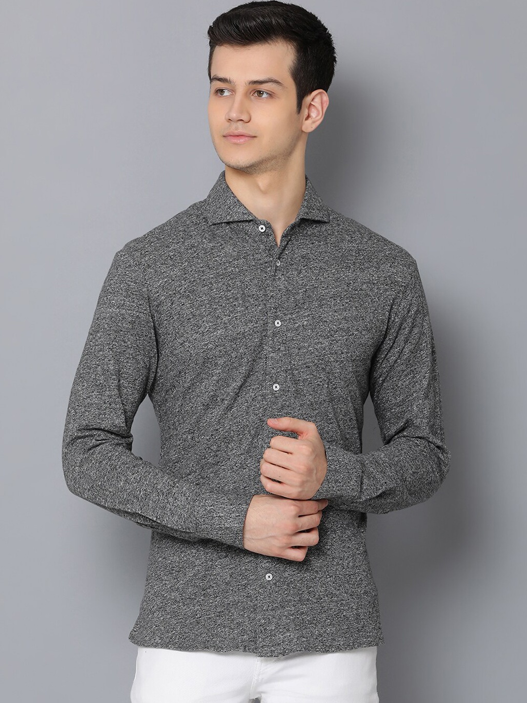 

Bruun & Stengade Men Black Slim Fit Opaque Printed Casual Shirt