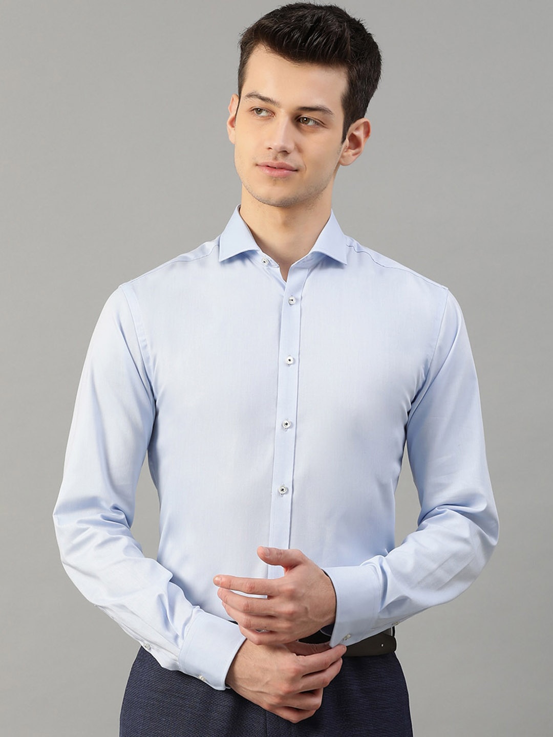

Bruun & Stengade Men Blue Slim Fit Opaque Casual Shirt