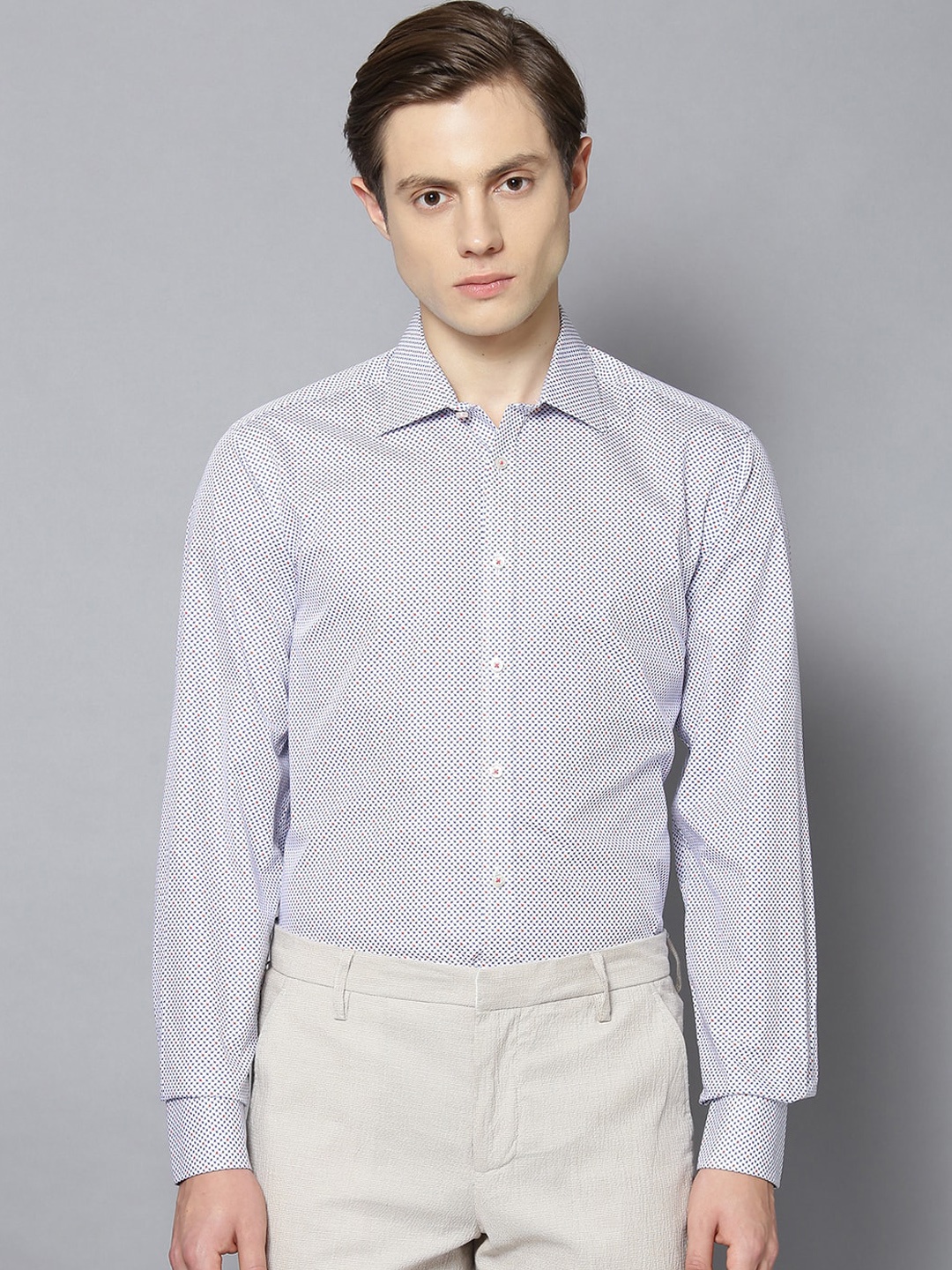 

Bruun & Stengade Men Blue Micro Checks Opaque Printed Casual Shirt