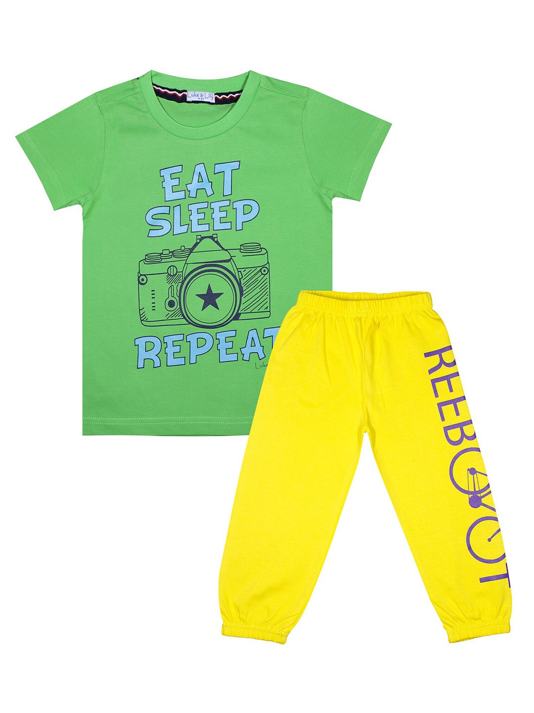 

Luke & Lilly Boys Multicoloured & Green Printed T-shirt with Pyjamas, Multi
