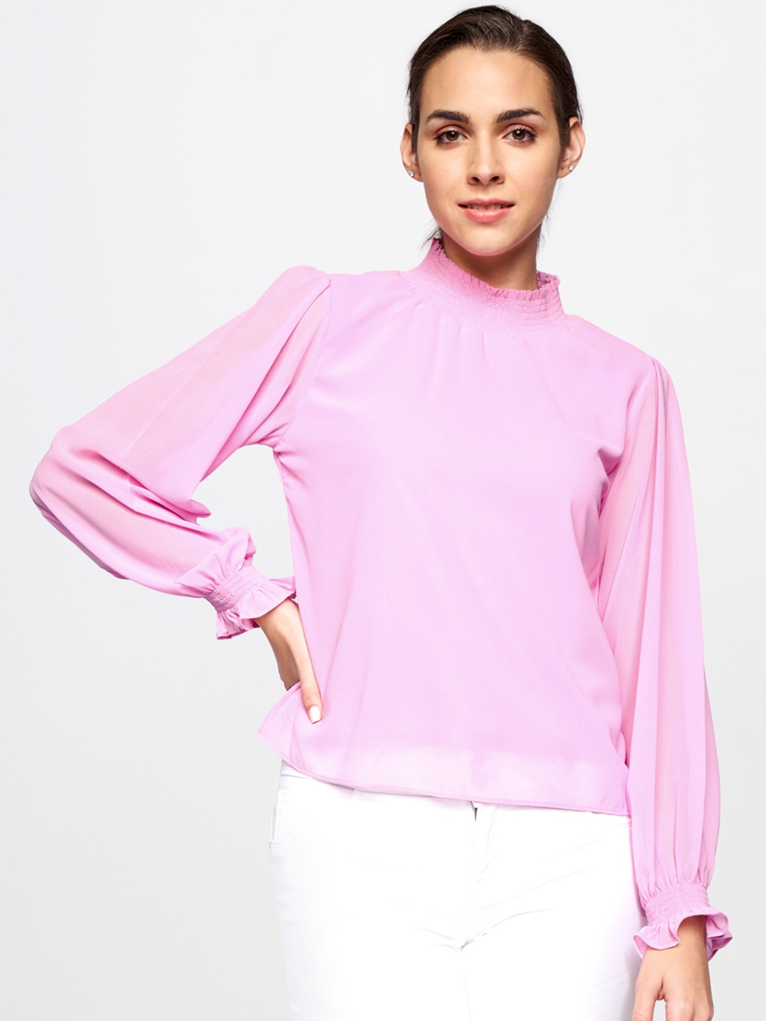 

AND Women Lavender Solid Regular Top