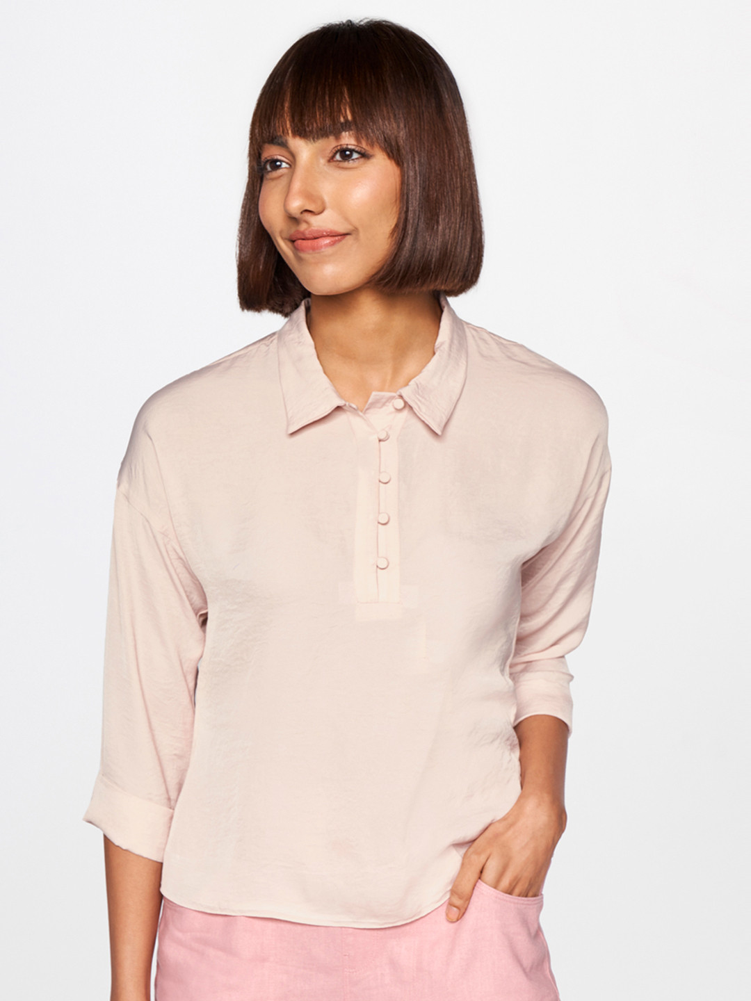 

AND Women Pink Solid Top
