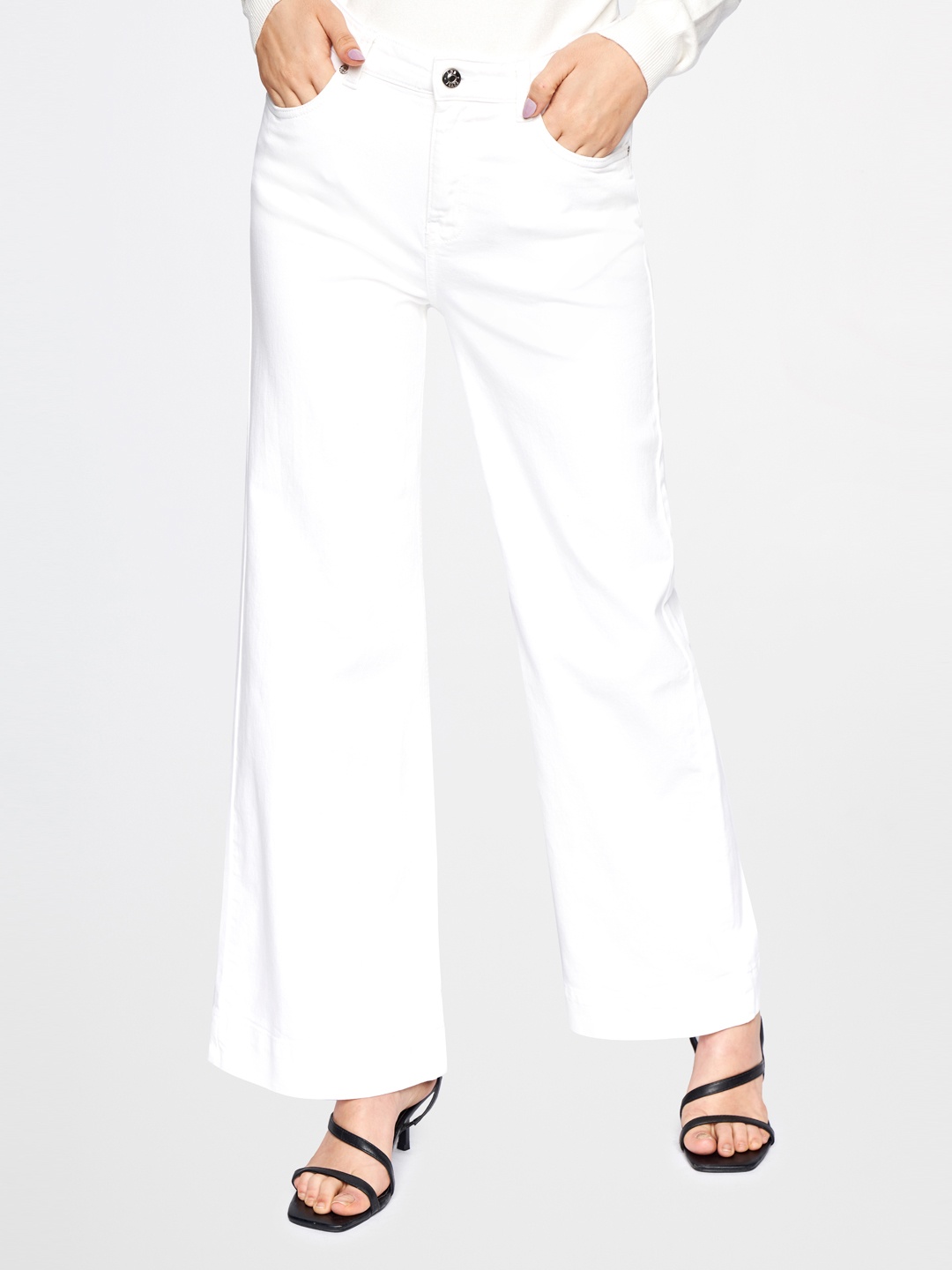 

AND Women White Flared Stretchable Jeans