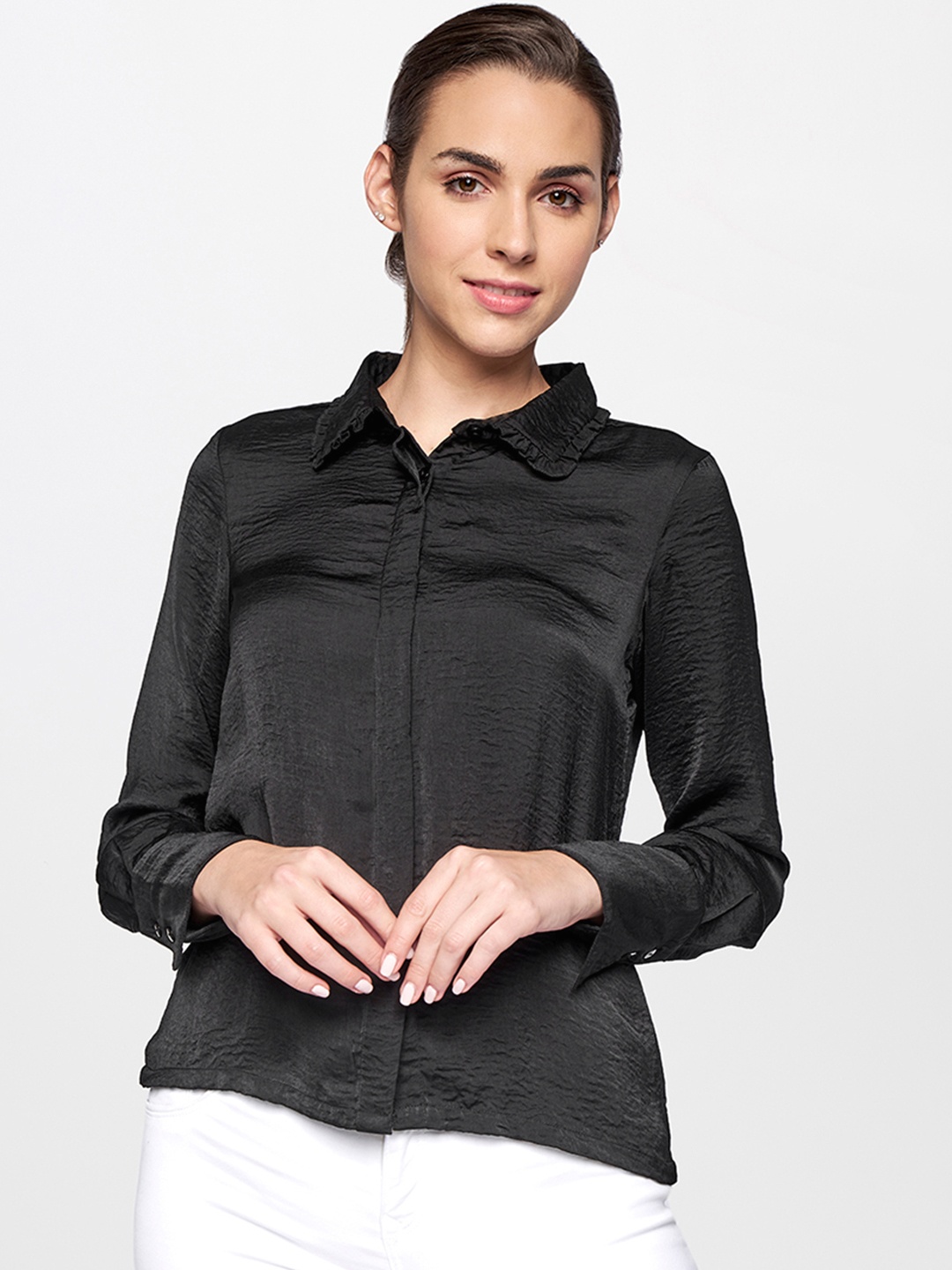 

AND Women Black Solid Top