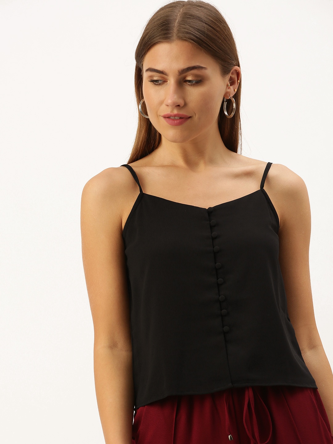 

AND Women Black Solid Regular Top