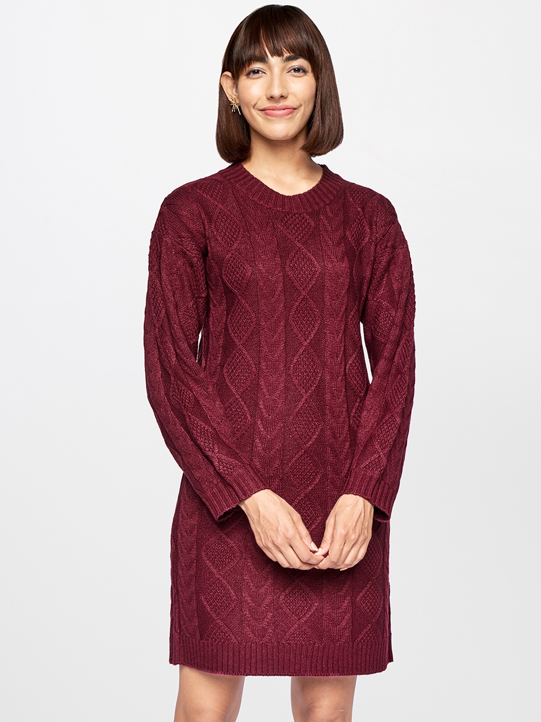 

AND Red Knitted Sweater Dress