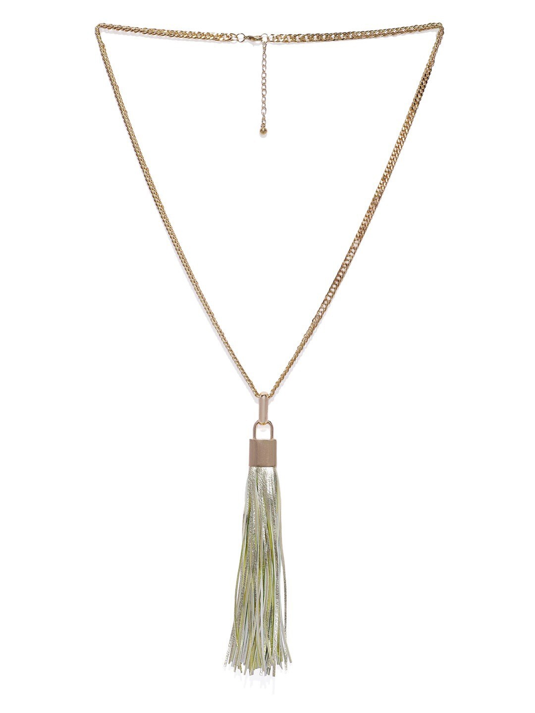 

Blisscovered Women Tasselled Pendant with Gold Tone Necklace