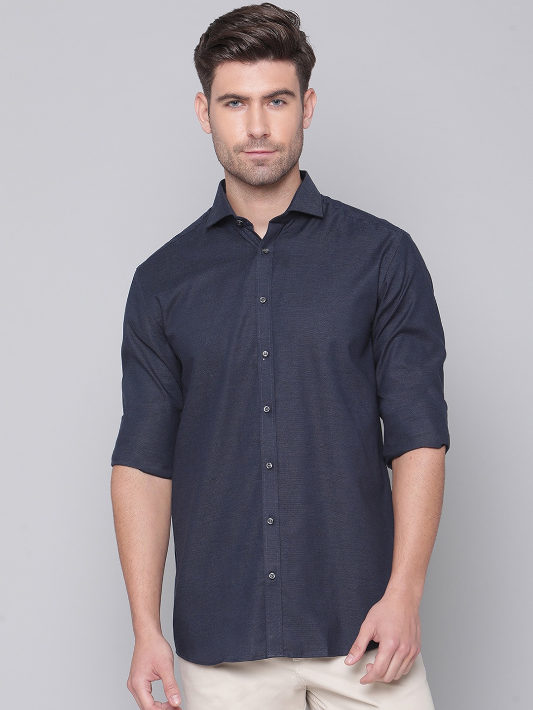 

Bruun & Stengade Men Blue Slim Fit Opaque Casual Shirt