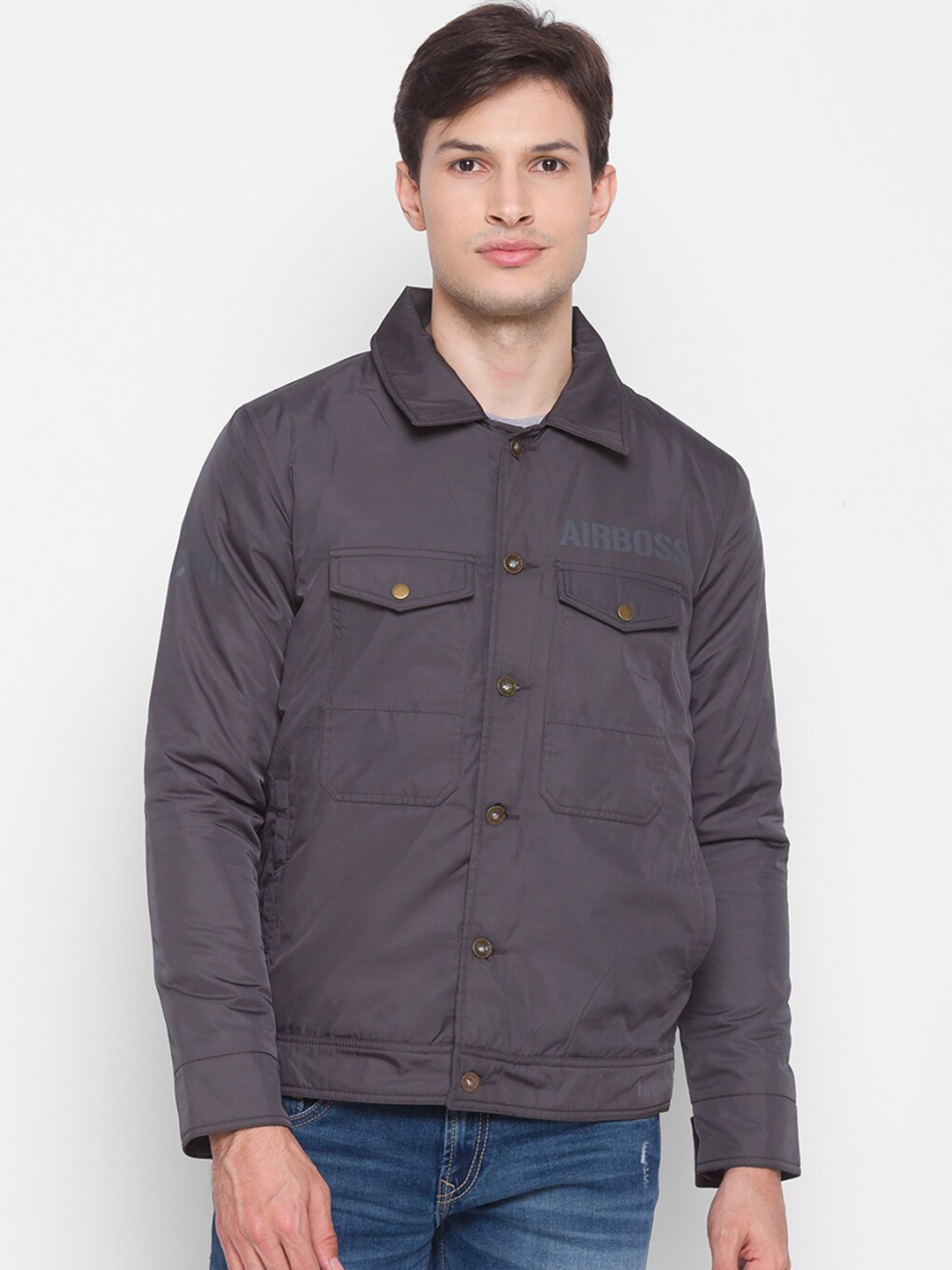 

SPYKAR Men Charcoal Grey Tailored Jacket