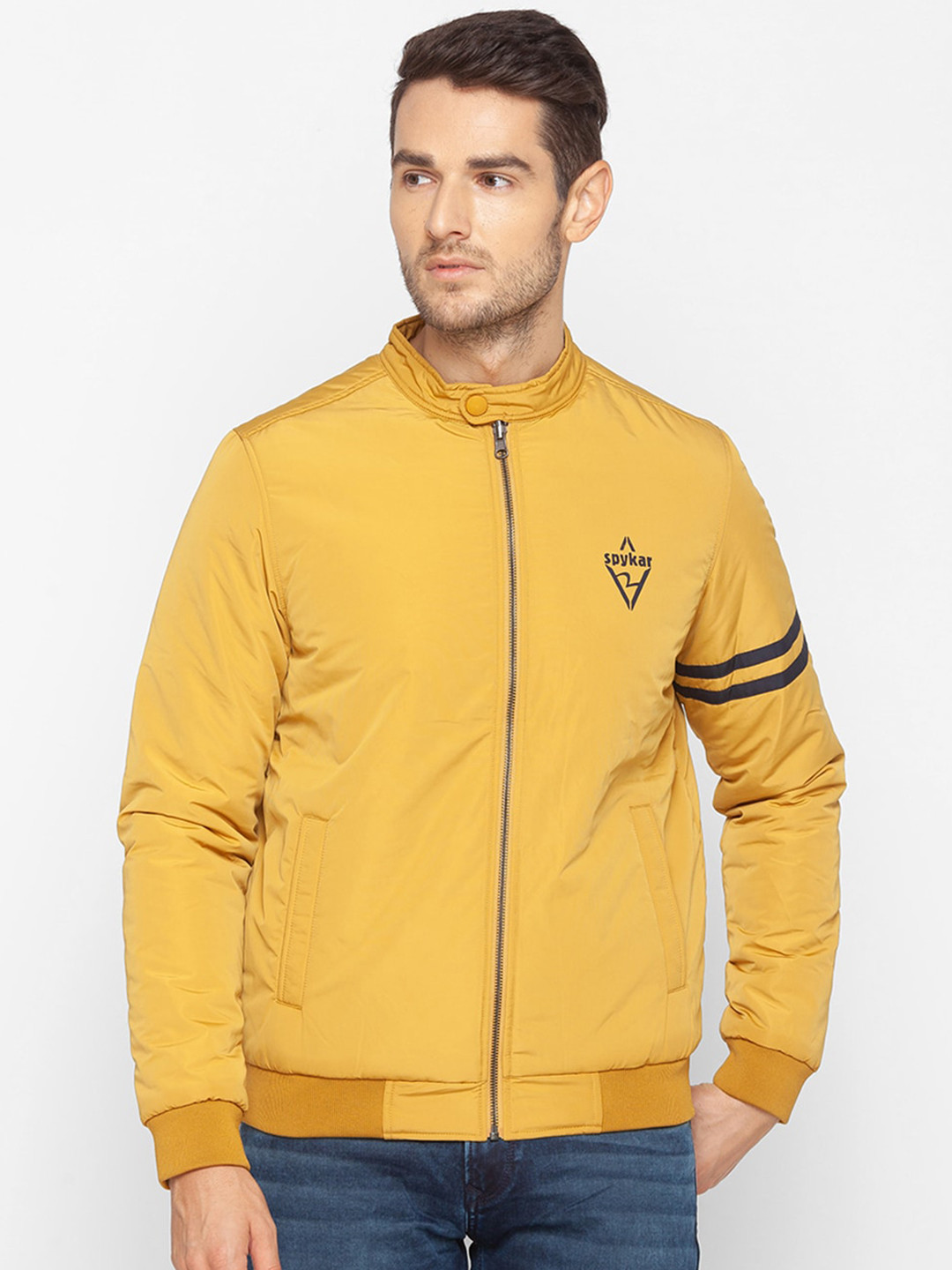 

SPYKAR Men Mustard Polyester Bomber Jacket