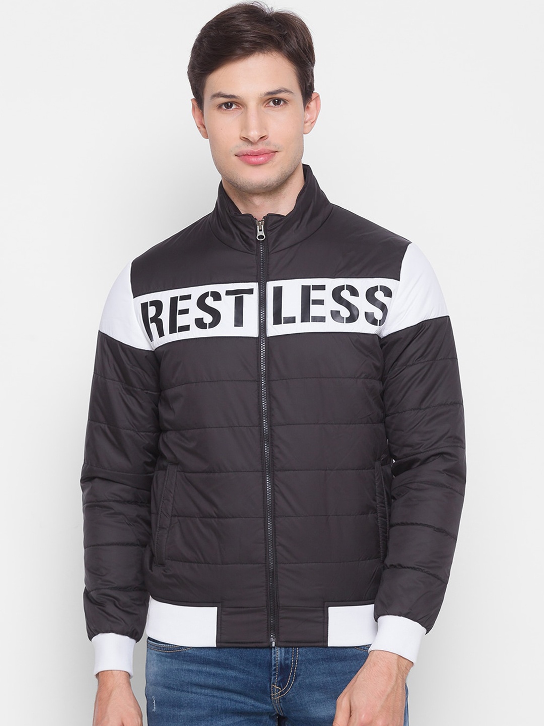 

SPYKAR Men Black Bomber Jacket
