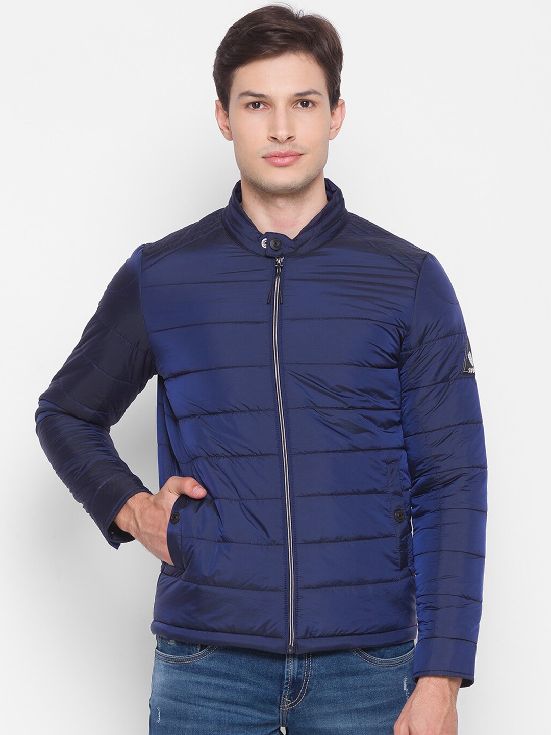 

SPYKAR Men Blue Padded Jacket