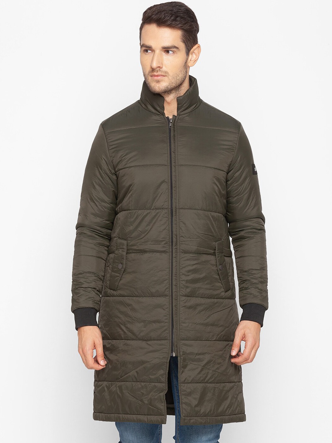 

SPYKAR Men Green Longline Padded Jacket