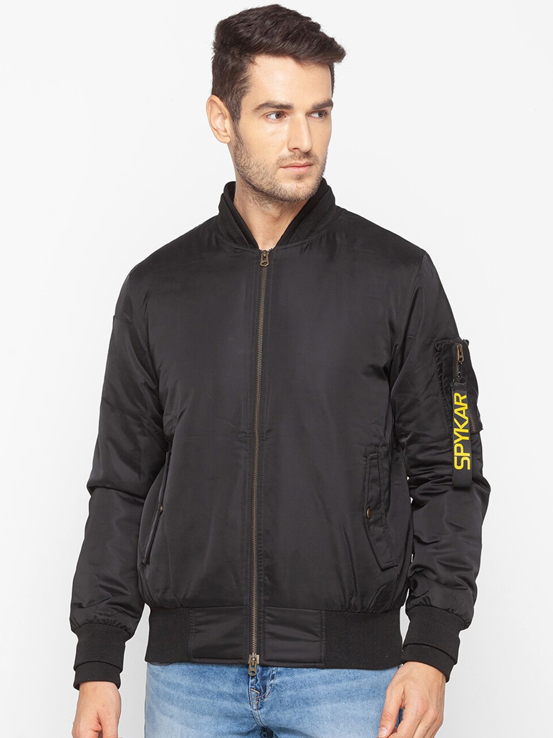 

SPYKAR Men Black Checked Sporty Jacket