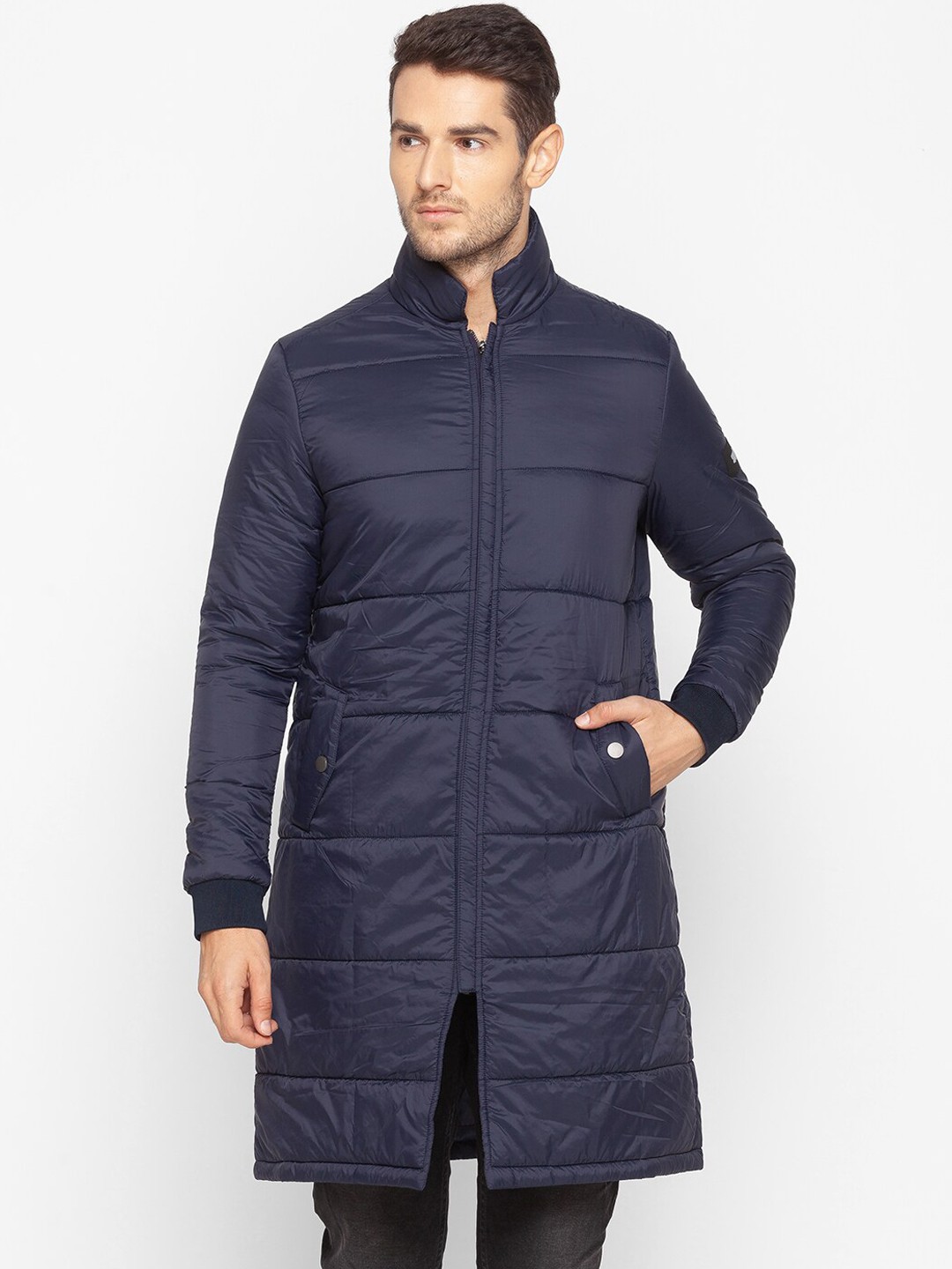 

SPYKAR Men Blue Longline Padded Jacket