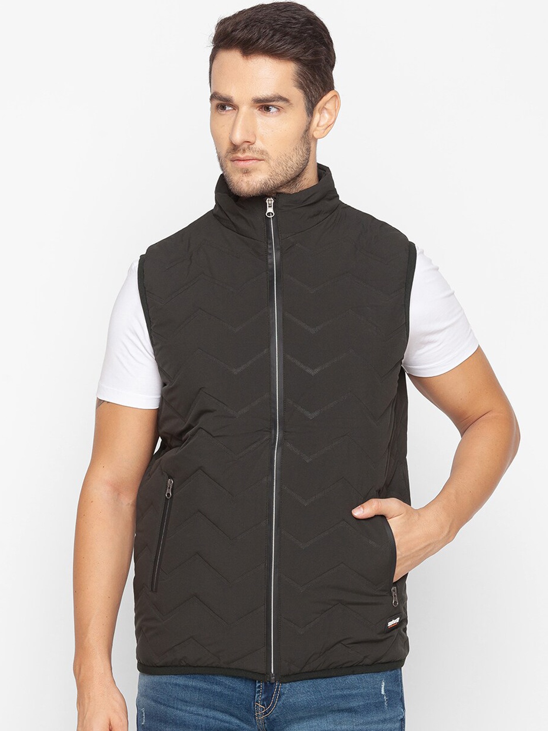 

SPYKAR Men Olive Green Quilted Jacket