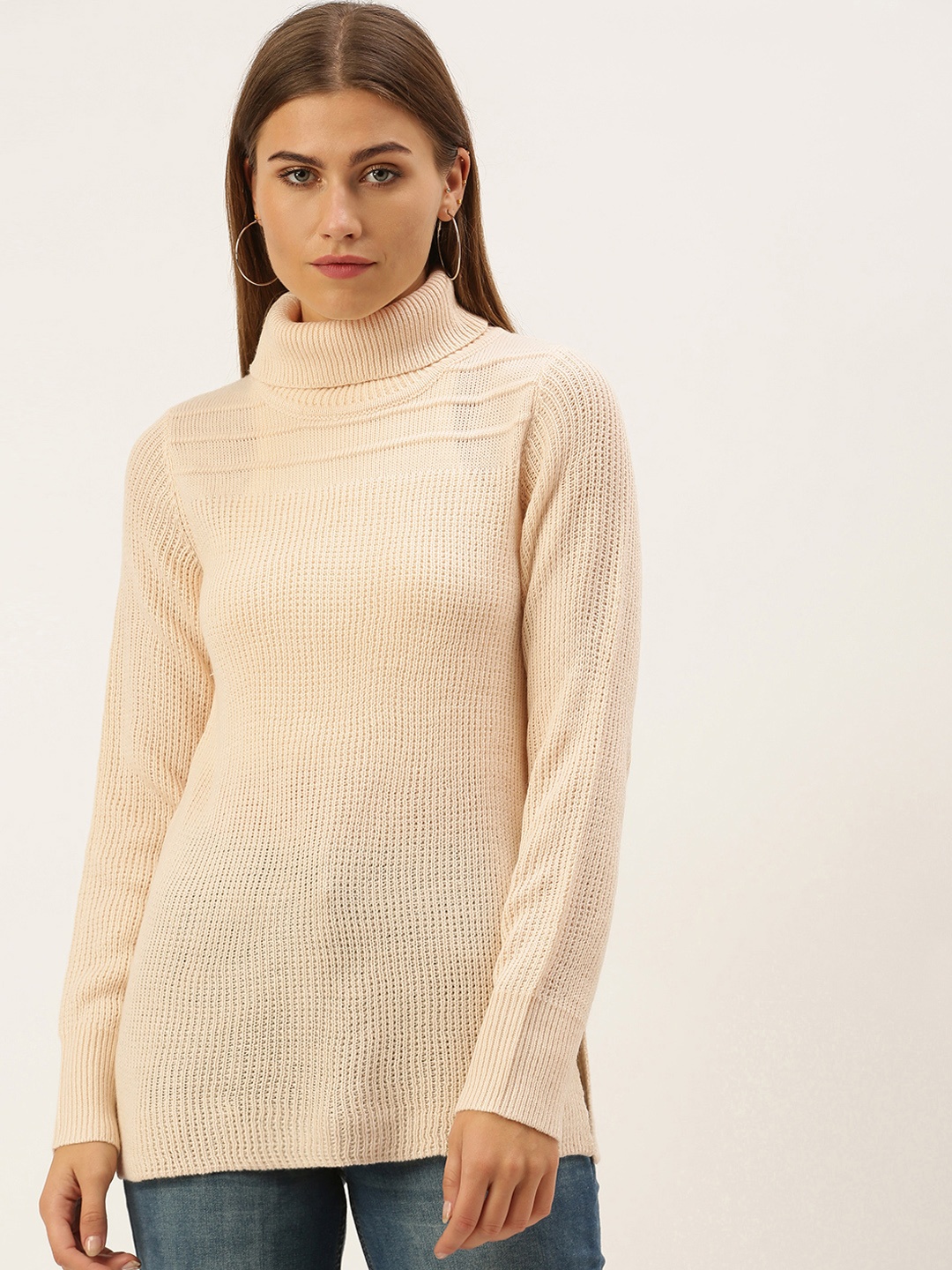 

AND Women Cream-Coloured Pullover