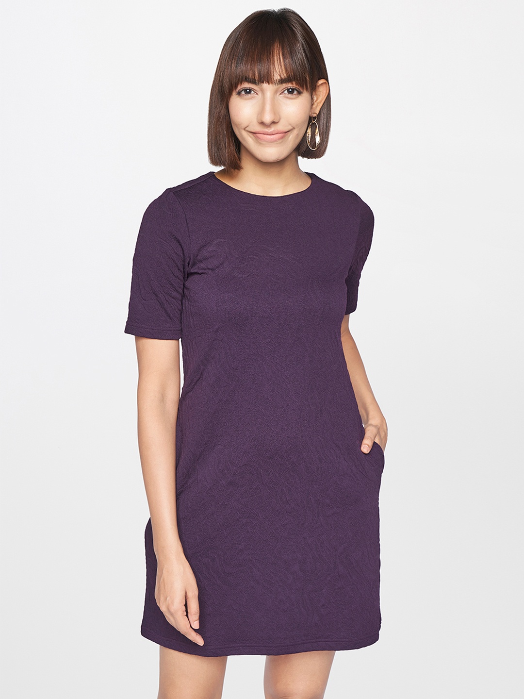 

AND Violet Self-Design Bodycon Dress