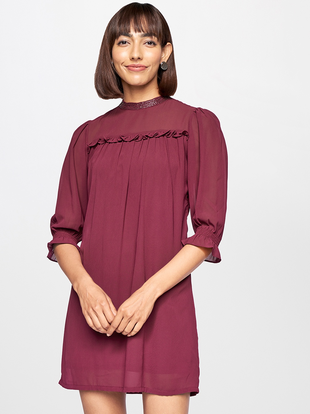 

AND Burgundy Sheath Dress