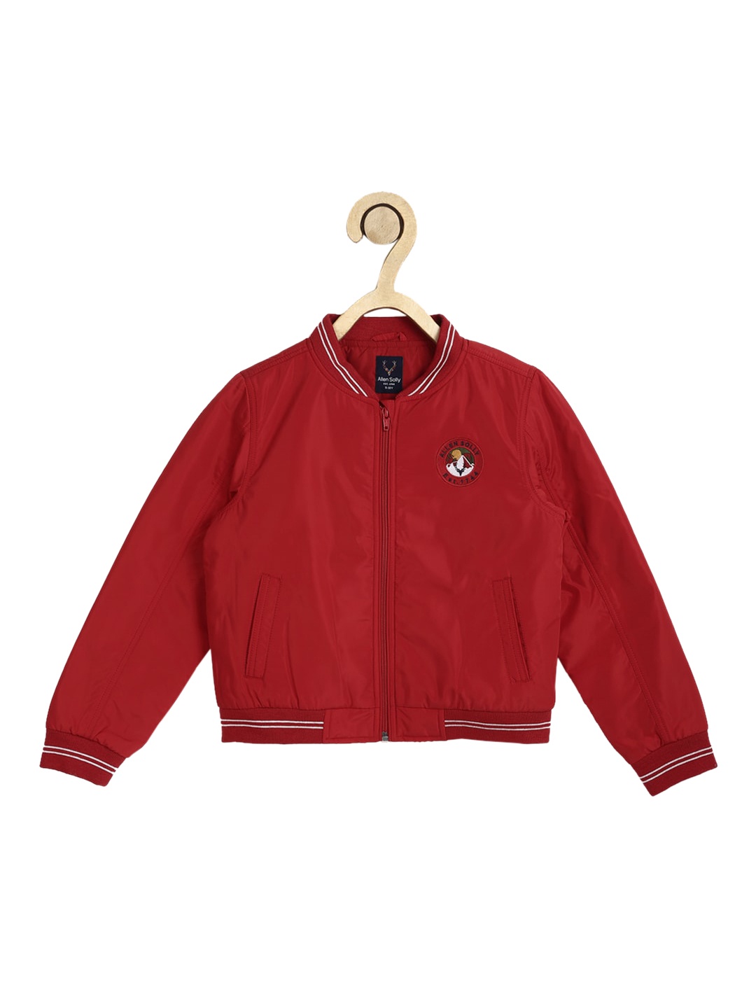 

Allen Solly Junior Boys Red Solid Bomber Jacket